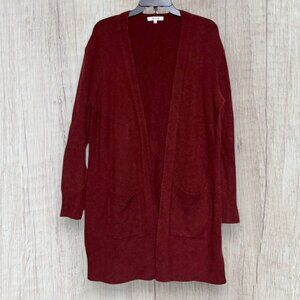 Madewell Kent Cardigan Sweater Burgundy Merino Wool Alpaca Blend S